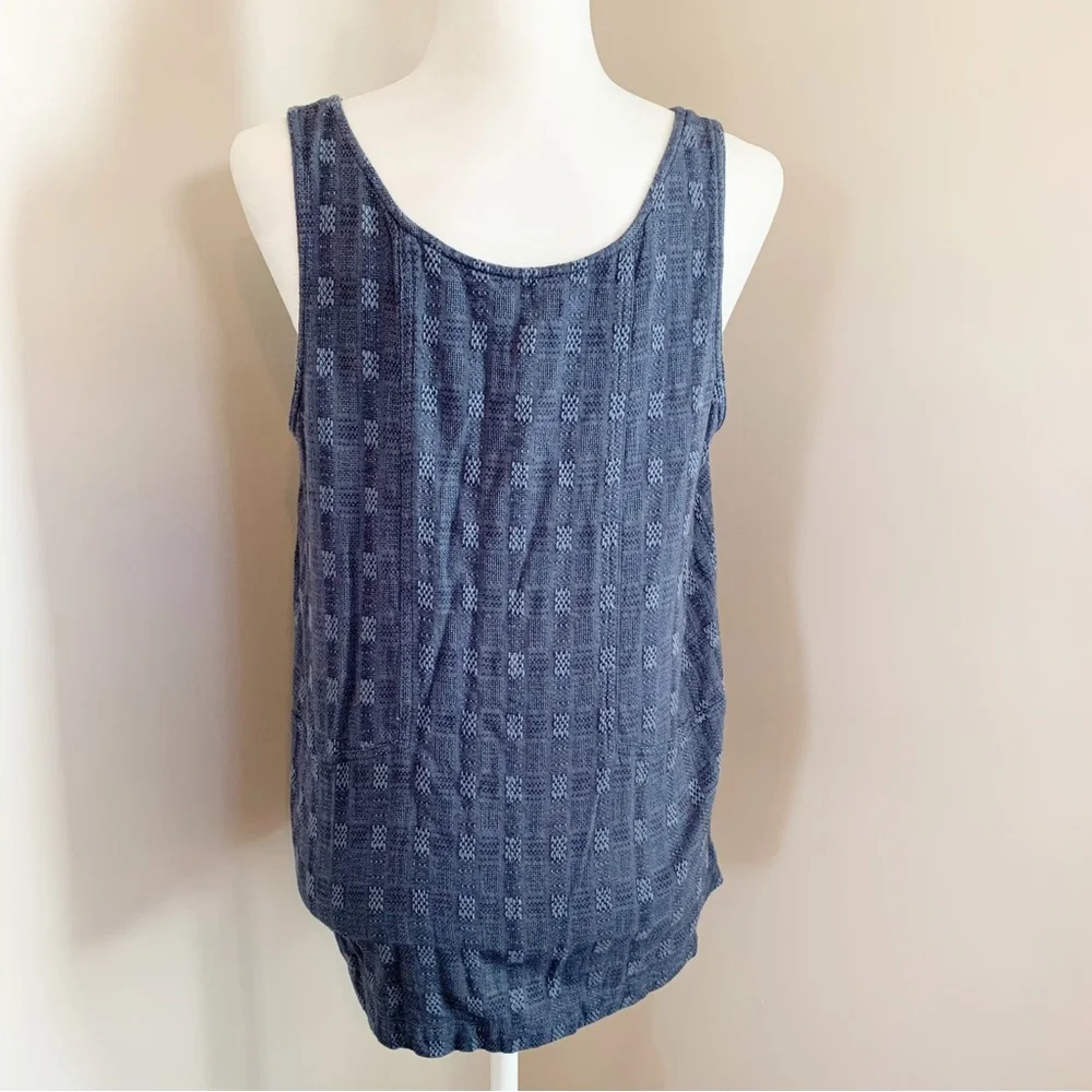 SOLD!  Madewell Blue Button Front Linen Blend Sleeveless Top Pockets Medium - Picture 9 of 10